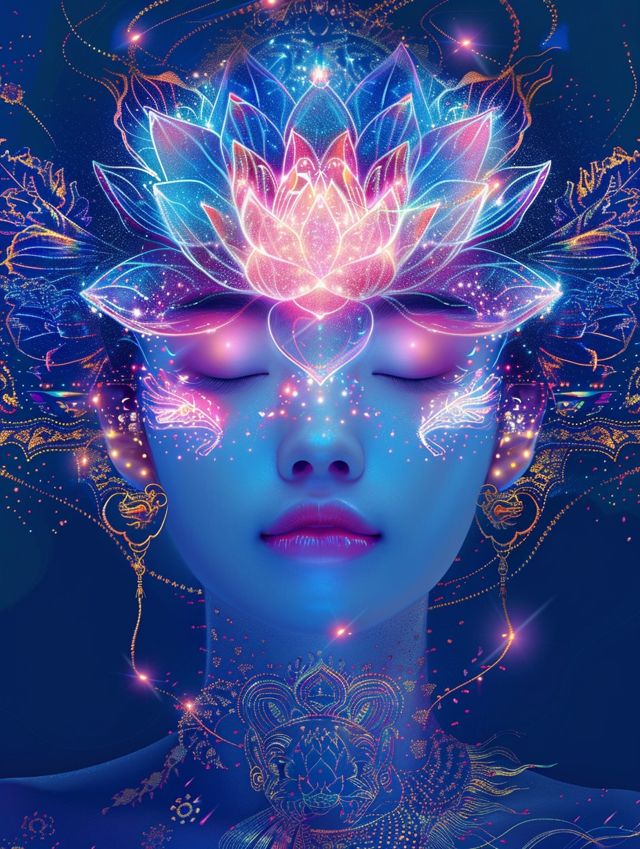 midjourney绘画 _ 蓝莲花女孩 ai关键词 midjourney绘画 _ 蓝莲花女孩 ai关键词